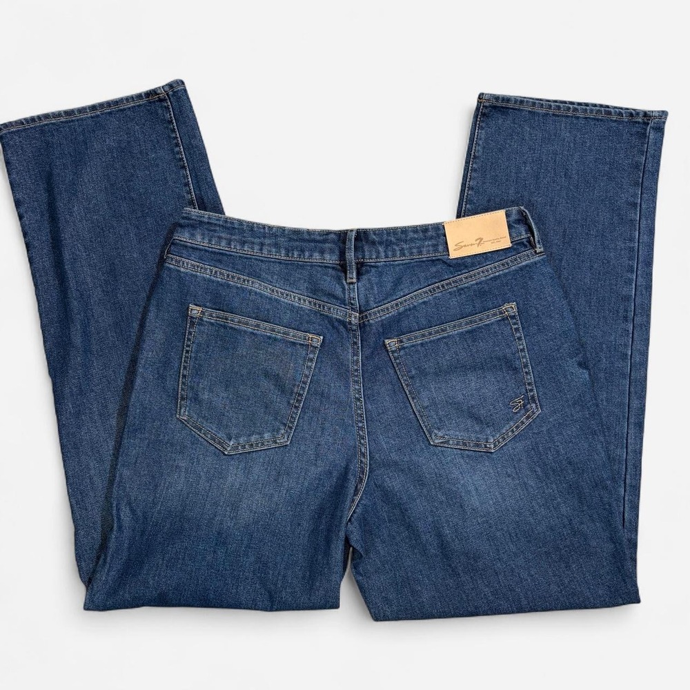 Womens Seven7 Loose Straight Medium Wash Relaxed Fit Denim Jeans Size 8